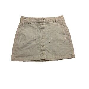 American Eagle Blue Corduroy Button-Front Mini Skirt Size 8 Super Stretch